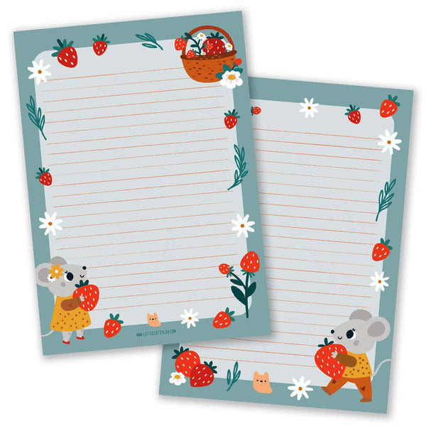 Strawberry Mouse Notepad A5