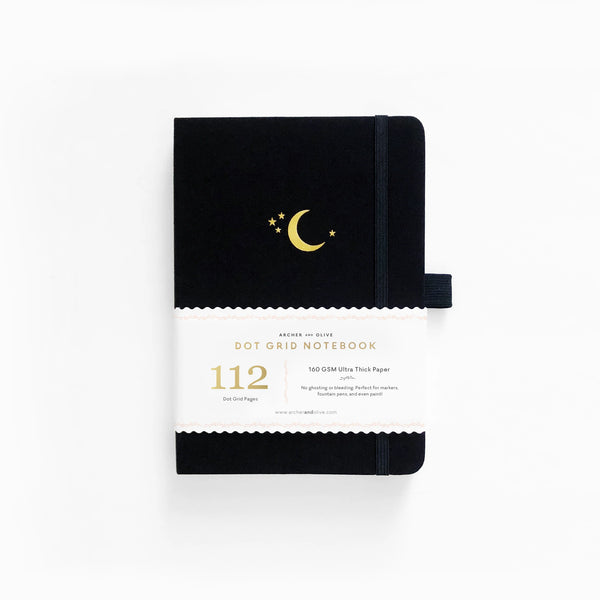 B6 Crescent Moon Dot Grid Notebook- Archer & Olive