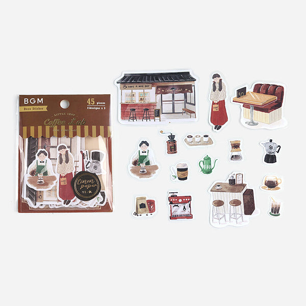 Little Shop Coffee Shop Flake Sticker (45 pieces)