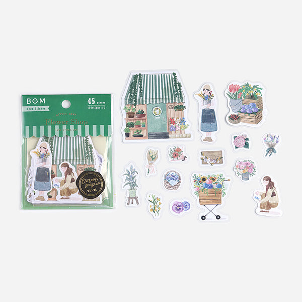 Little Shop Flower Shop Flake Sticker (45 pieces)