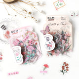 A Bottle Of Flower Pink Clear Sticker (30 pieces)