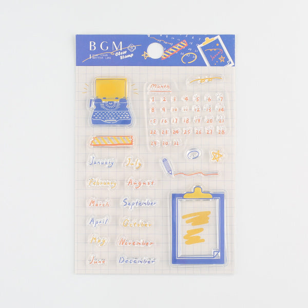 Date Schedule BGM Clear Stamp Set