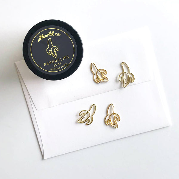Banana Gold Plated Paper Clips