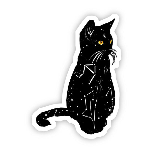 black cat with yellow eyes vinyl sticker little craft place