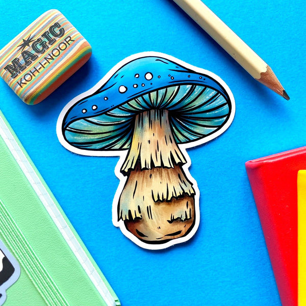 Blue Mushroom Sticker