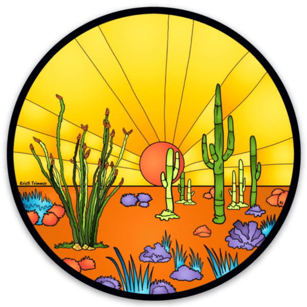 Cactus Desert Sunset Vinyl Sticker