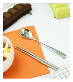 Chocolate Stainless Steel Chopsticks, Spoon and Holder Set