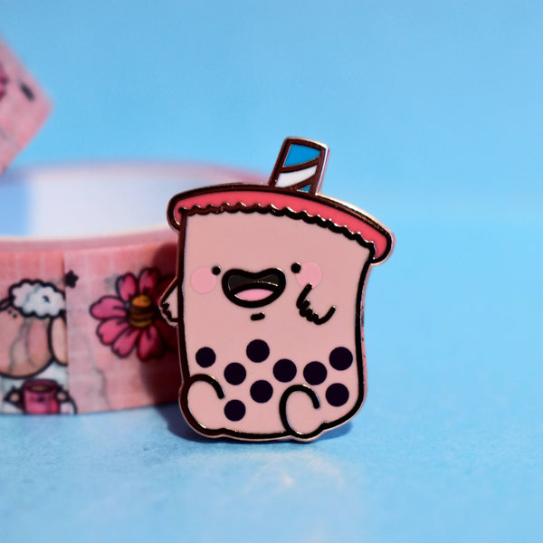 Cute Bubble Tea Enamel Pin