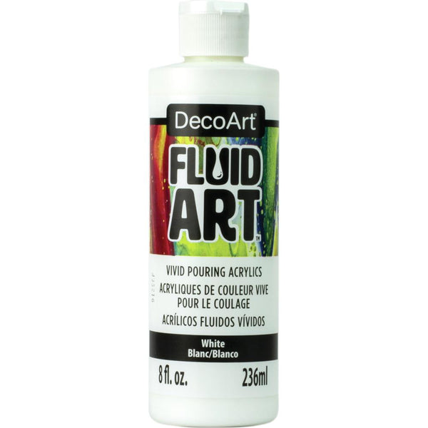 50% OFF -White DecoArt FluidArt Ready-To-Pour Acrylic Paint 8oz