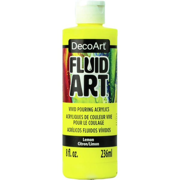 50% OFF DecoArt FluidArt Ready-To-Pour Acrylic Paint Lemon 8oz