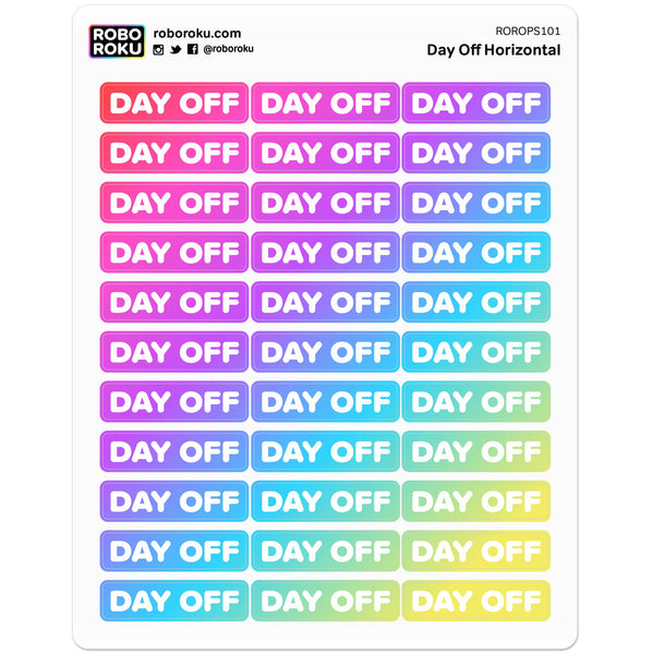 Day Off Horizontal Planner Stickers