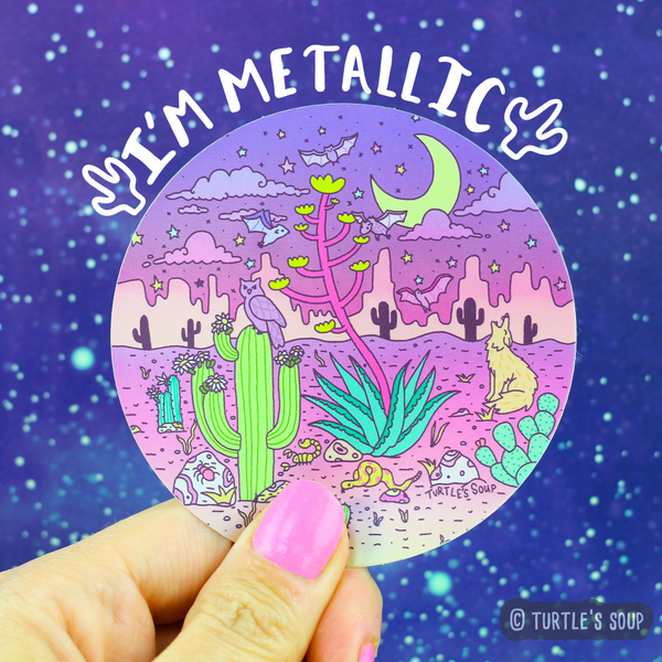 Dreamy Desertscape Vinyl Sticker (Metallic)