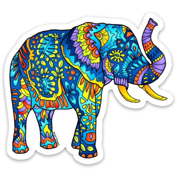 Elephant Trunk Up Vinyl Sticker