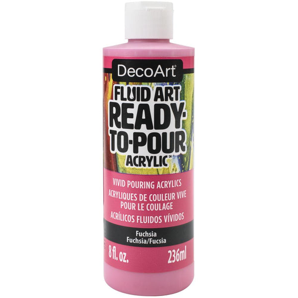 DecoArt FluidArt Ready-To-Pour Acrylic Paint Fuchsia 8oz