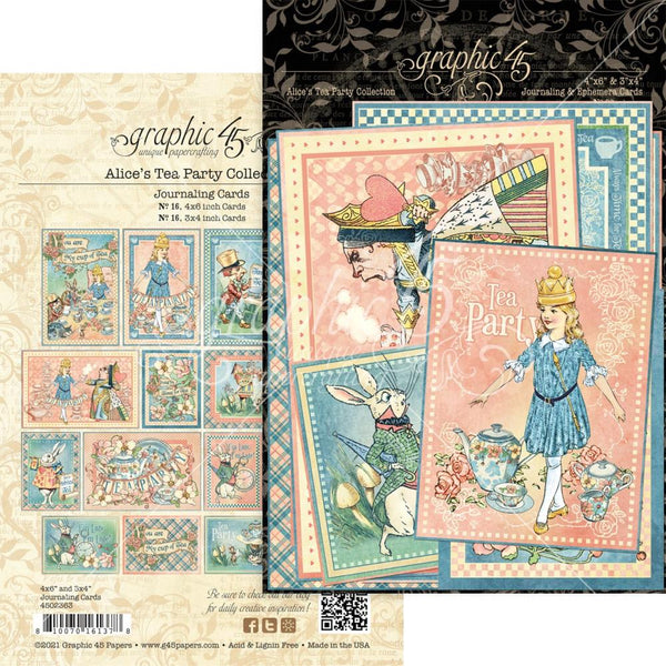 Alice's Tea Party Journaling Cards & Ephemera Cards 32pcs
