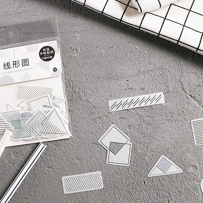 Minimalist Line Flake Sticker (40 pieces)