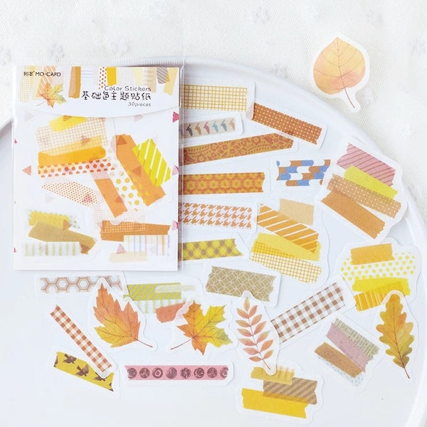 Autumn Washi Tape Flake Sticker (40 pieces)