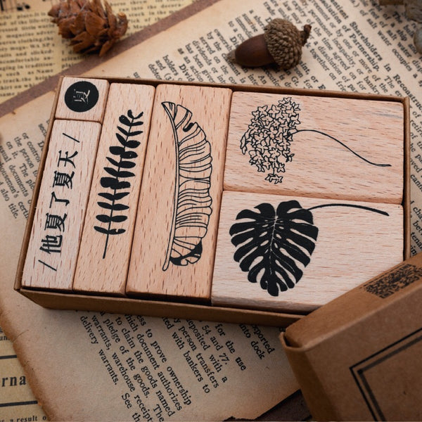 Summer Plants Rubber Stamp Set (6 pieces)