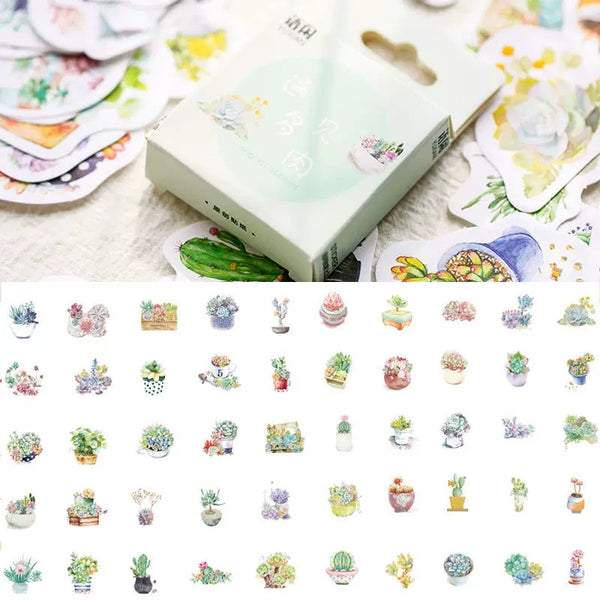 Succulents Sticker Mini Box (50 pieces)