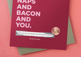 Naps and Bacon and You Scratch-off Card