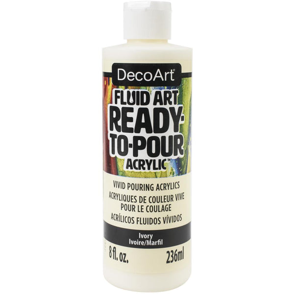 DecoArt FluidArt Ready-To-Pour Acrylic Paint Ivory 8oz