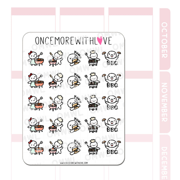 BBQ Barbeque Cookout Planner Sticker