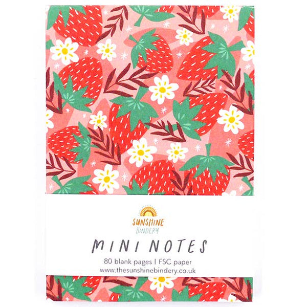 The Sunshine Bindery Strawberry Notepad Mini Notes A7
