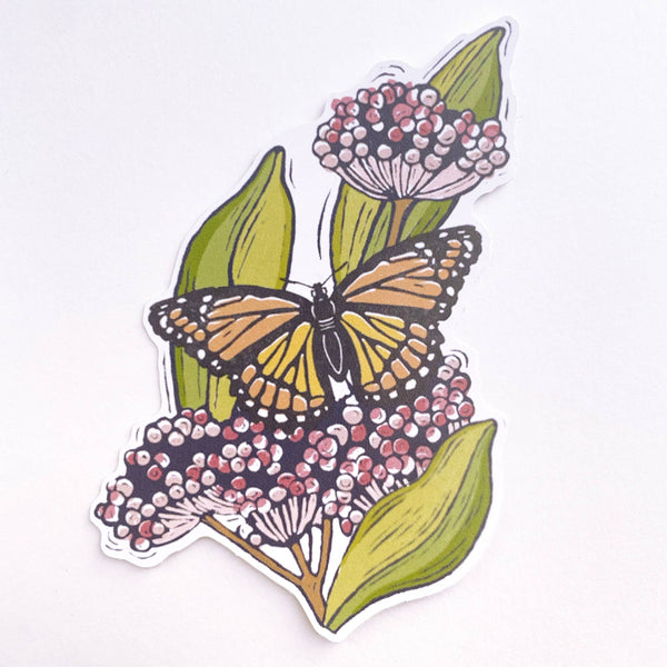 Monarch Milkweed Paper Sticker