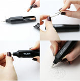 The Mont Marte Electric eraser makes erasing a breeze. Turn on the eraser and let it do the erasing for you.