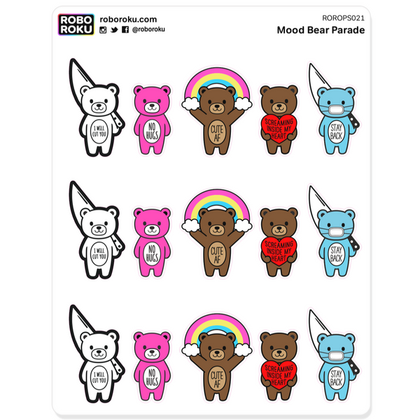 Mood Bears Parade Planner Stickers