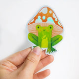 Mushroom Frog Holographic Vinyl Sticker