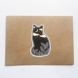Nature Botanical Black Cat Vinyl Sticker