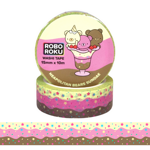 Neapolitan Bears Sundae Washi Tape