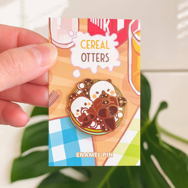 Otters Cereal Bowl - Marshmallow Choco Enamel Pin