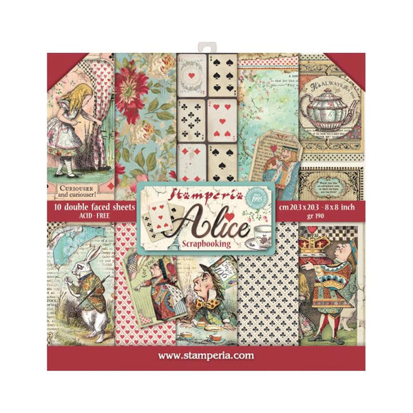 Alice In Wonderland Double-Sided Paper Pad 8"X8" 10/Pkg