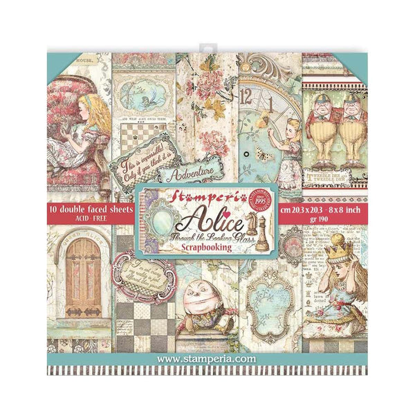 Alice Through The Looking Glass Double-Sided Paper Pad 8"X8" 10/Pkg