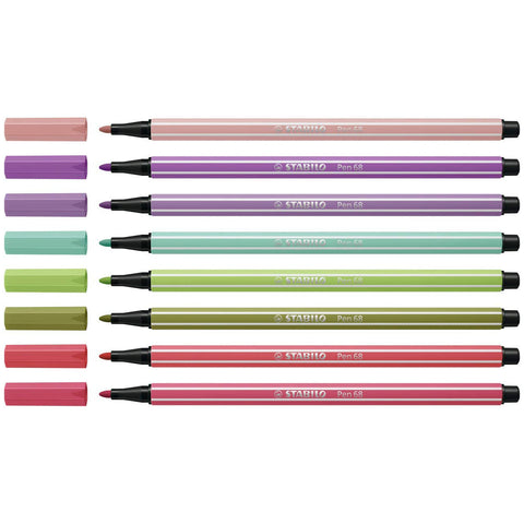  STABILO Metallic Premium Felt Tip Pen Pen 68 Metallic - Wallet  of 8 - Assorted Colors : STABILO: Office Products