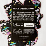 Space Cat UFO Iron-On Patch
