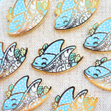 Spotted Eagle Ray Enamel Pin on Trading Card