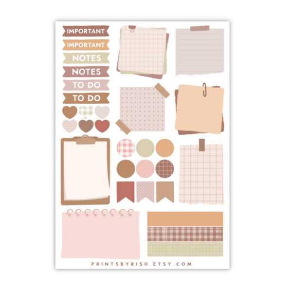 Sticky Notes Set Sticker Sheet Neutral – Little Craft Place