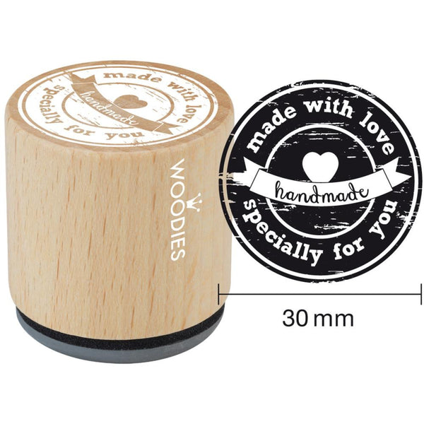 Made With Love Specially For You Woodies Mounted Rubber Stamp 1.35"