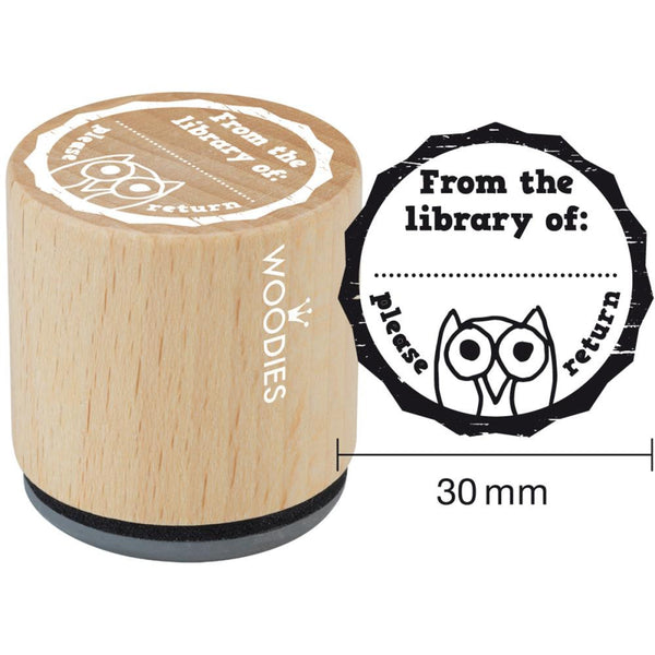 From The Library Of: Woodies Mounted Rubber Stamp 1.35"