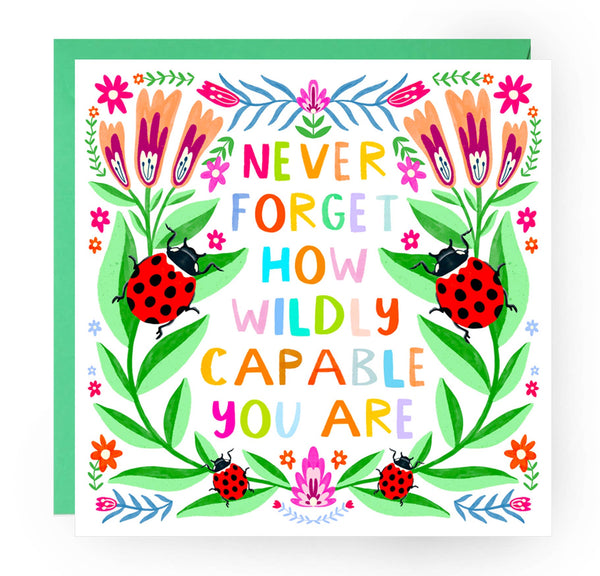 Wildly Capable Recycled Greetings Card