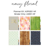 Navy Floral A5 Planner Kit Color Crush Webster's Pages • FREE WASHI TAPE