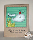 Go With The Flow Whale Hero Arts Mounted Rubber Stamp