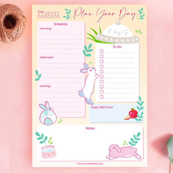 Plan Your Day Rabbit Memo Pad, Notepad, Planner