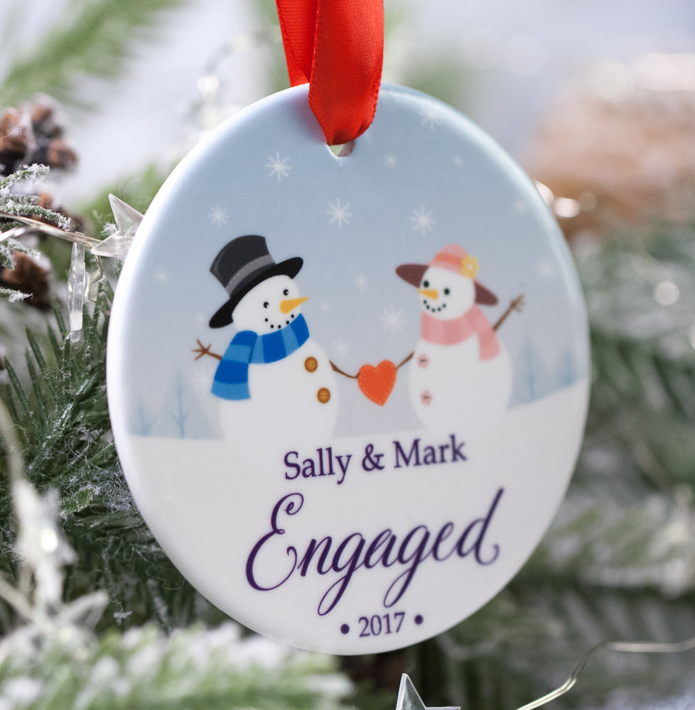 first christmas engaged ornament