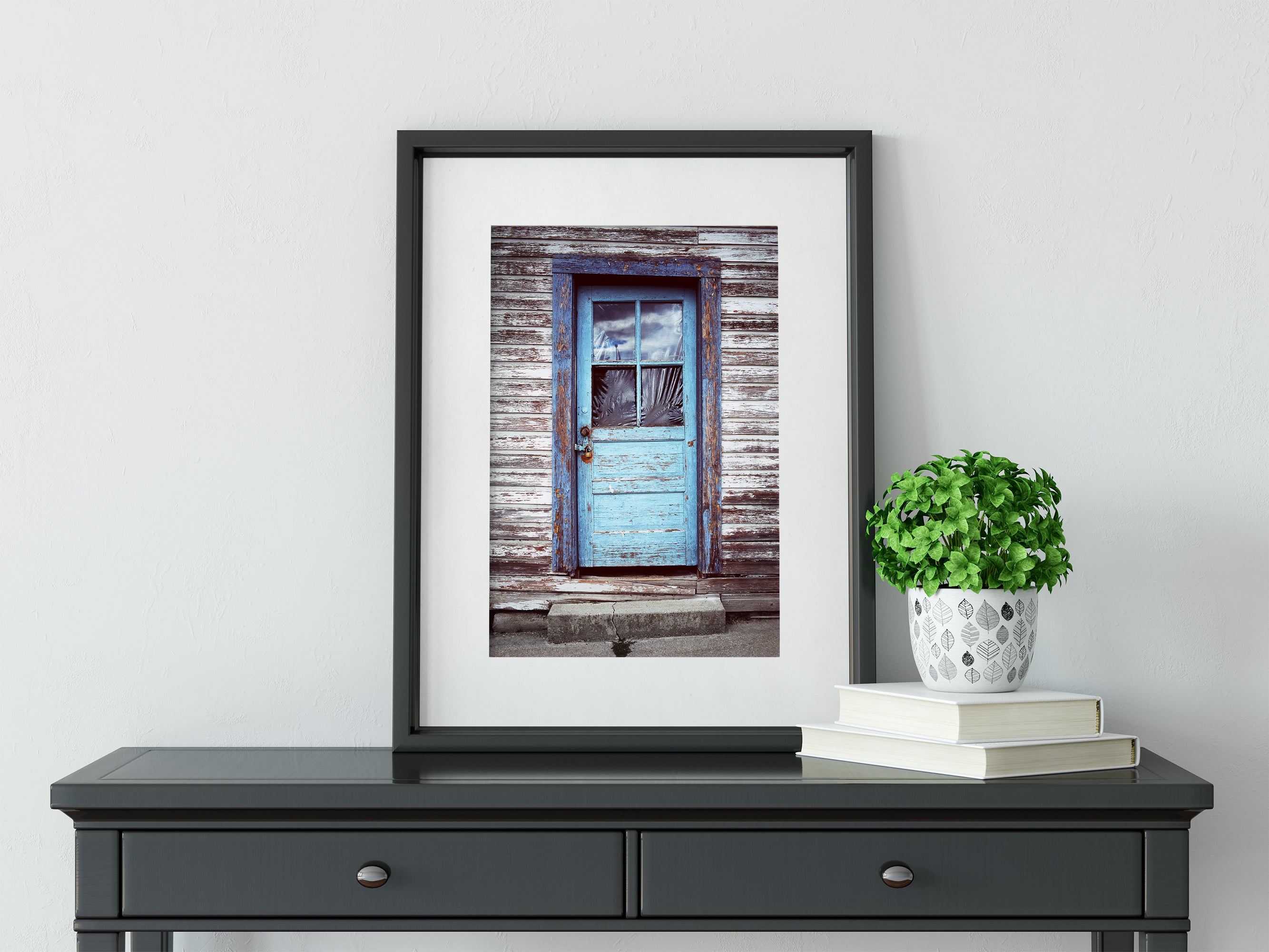 Rustic Blue Door Wall Art Print, New Denver British Columbia – Lost Kat ...