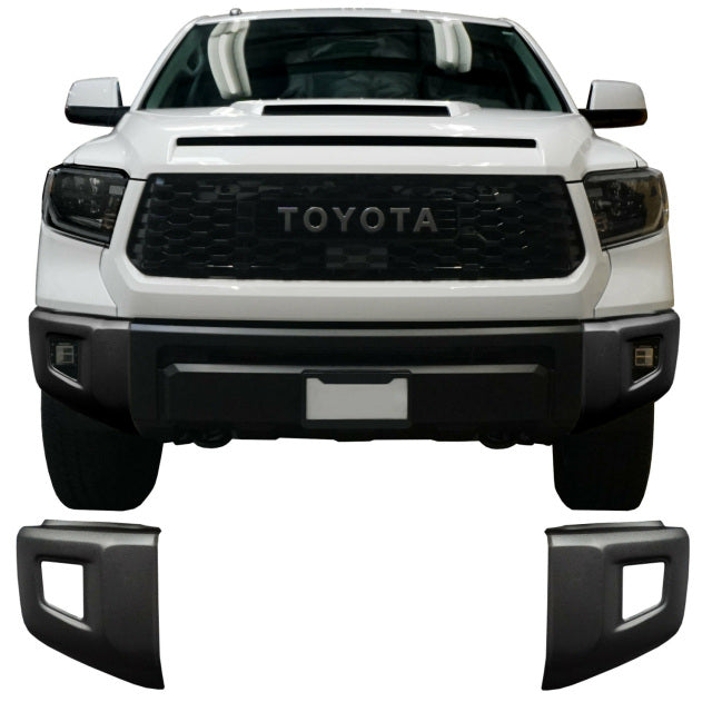 2014-2021 Toyota Tundra Front Bumper Cover Set - Gloss Black / No