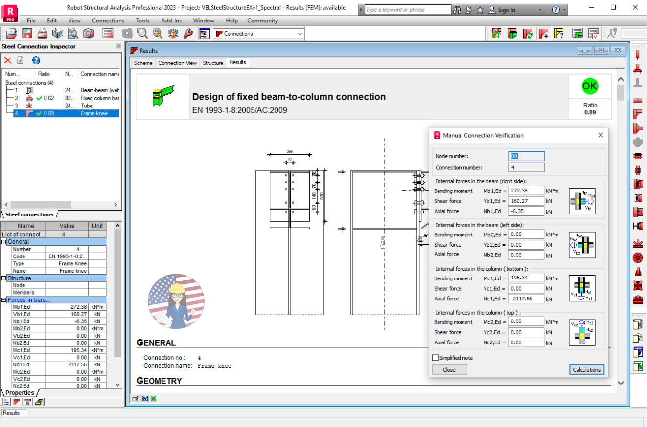 Autodesk Robot connections design